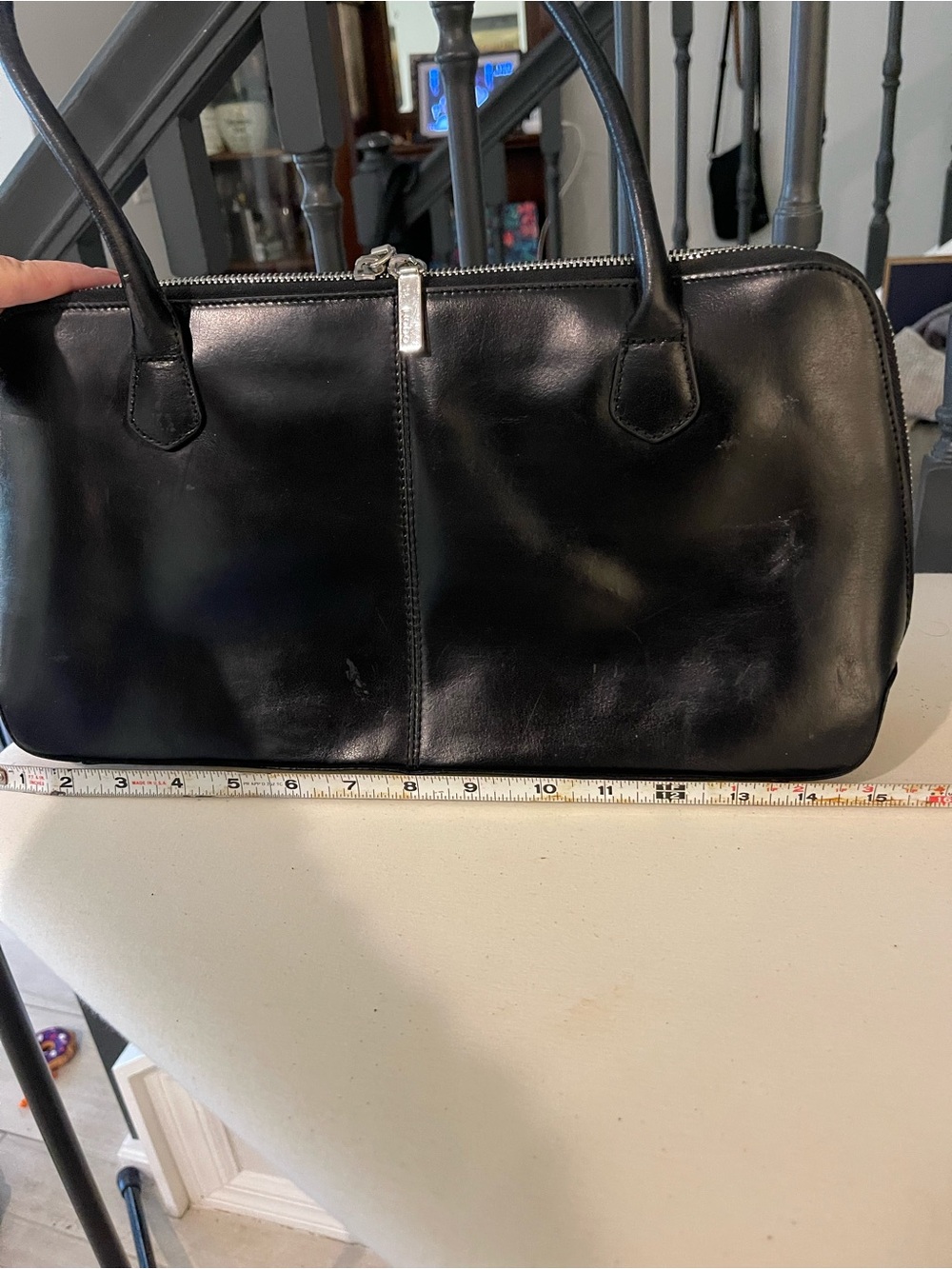 Vintage HOBO Black Leather Double-Handle bag (never used) - Picture 6 of 15